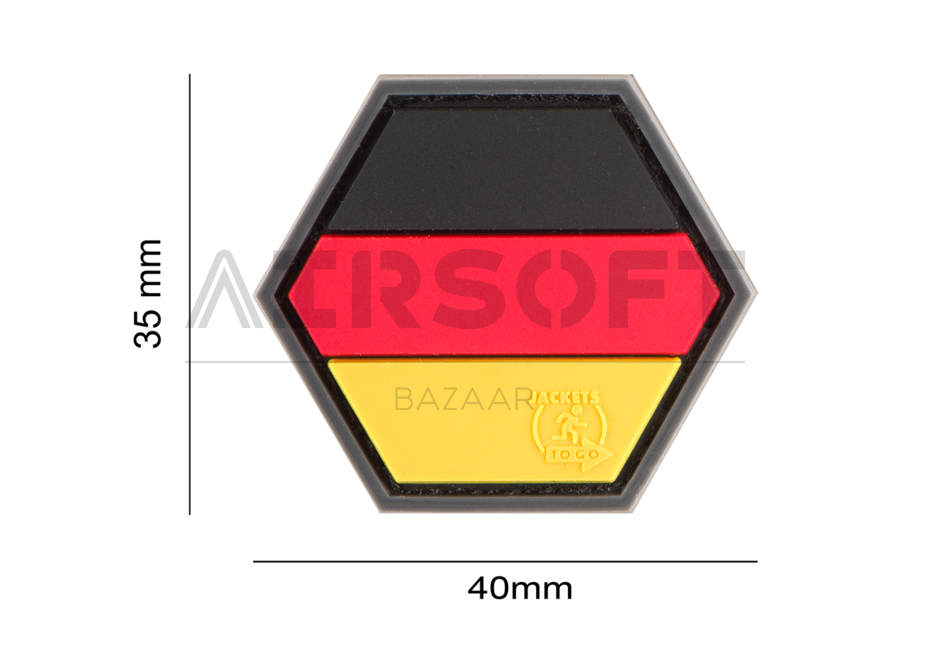 German Flag Hexagon Rubber Patch