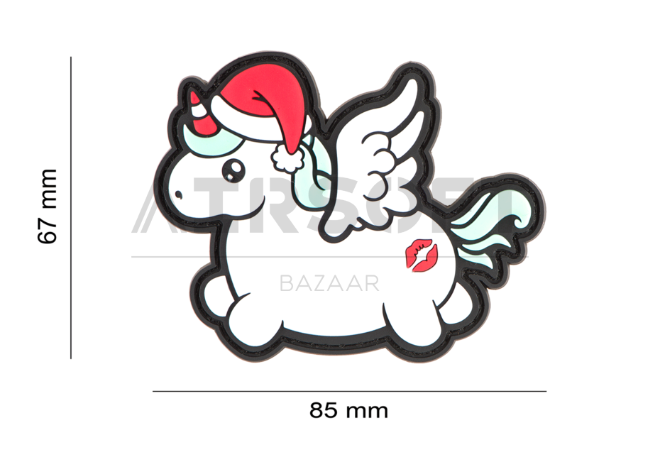 Christmas Unicorn Rubber Patch