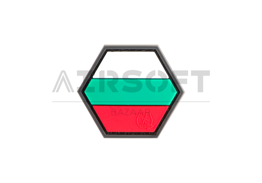 Hexagon Bulgarian Flag Rubber Patch