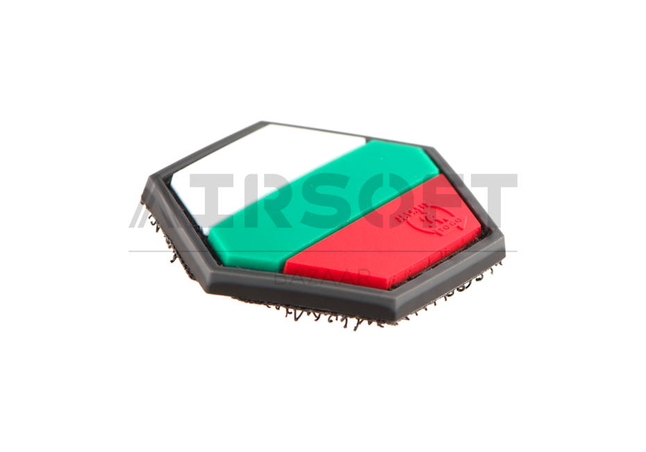 Hexagon Bulgarian Flag Rubber Patch