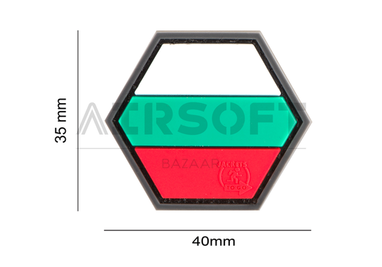 Hexagon Bulgarian Flag Rubber Patch